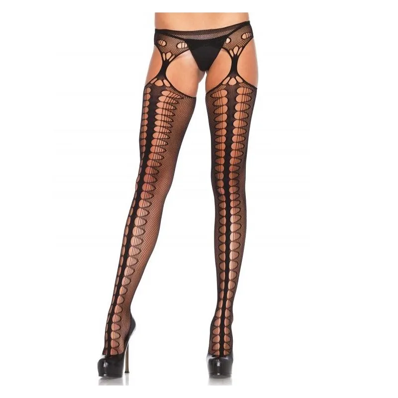 Tights mit Garter Exklusiv Schwarz von Leg Avenue Hosiery kaufen | Fesselliebe