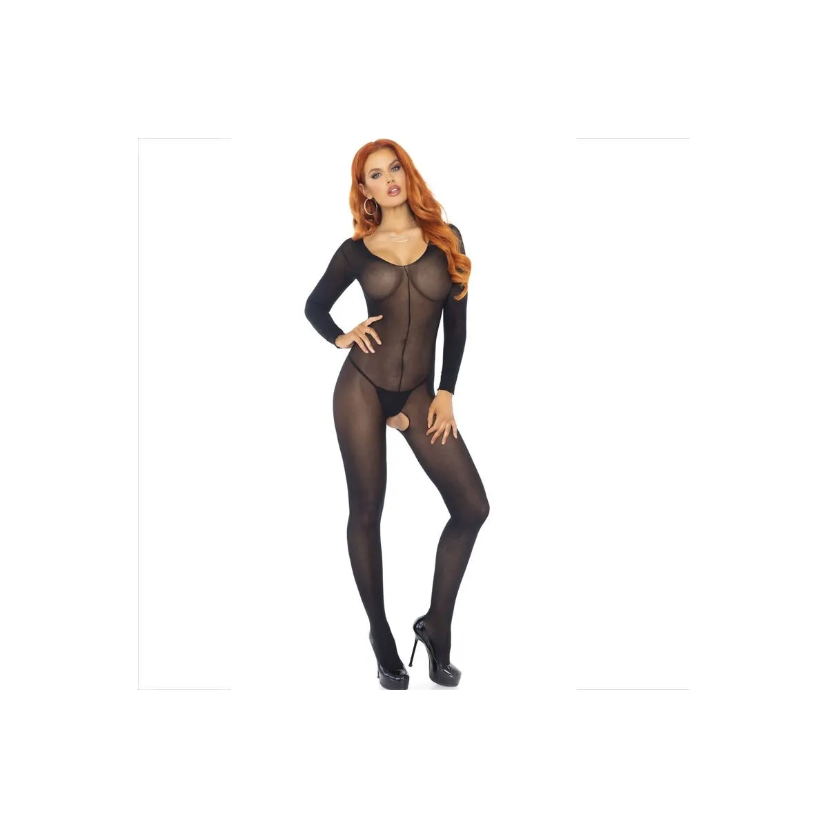 Bodystocking Langarm Schwarz von Leg Avenue Bodystockings kaufen | Fesselliebe