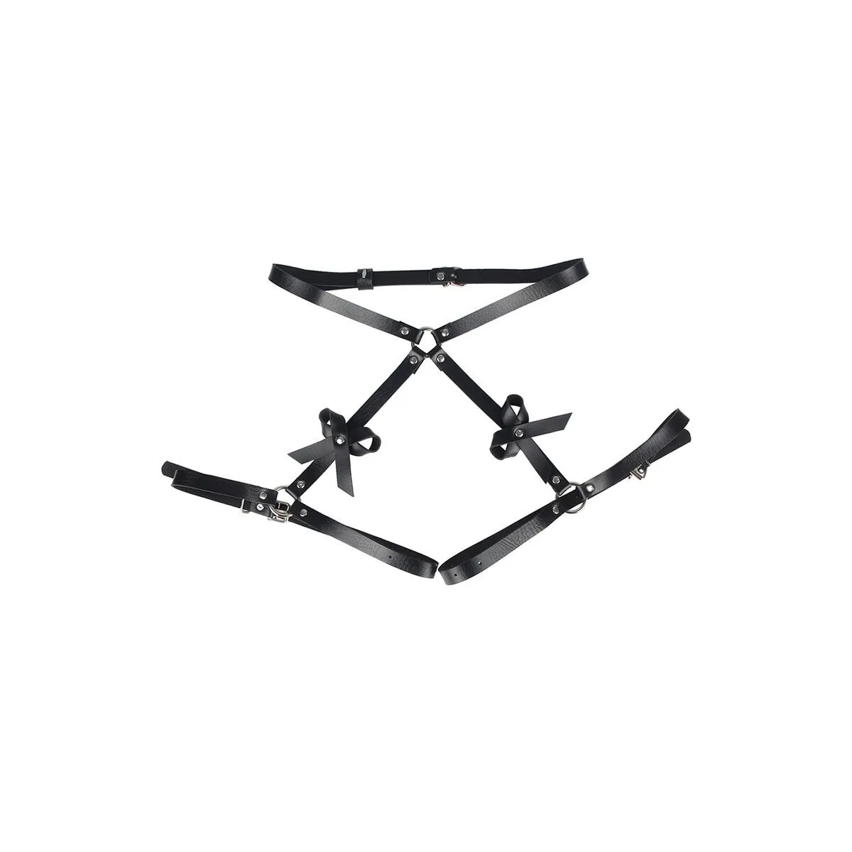 Leder Taille und Bein Harness Schwarz One Size (S-L) von Subblime Fetish kaufen | Fesselliebe