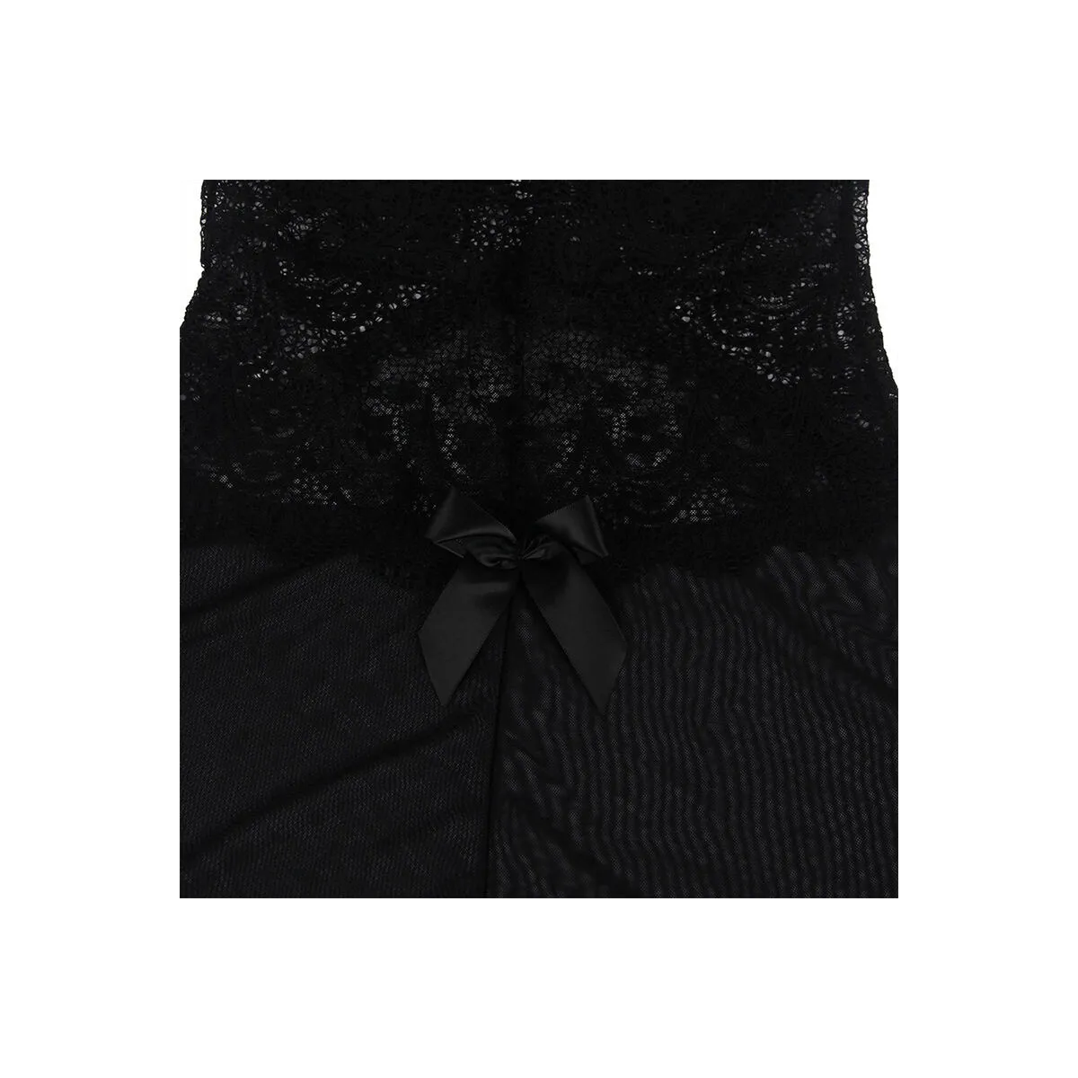 Babydoll-Tüllstoff mit Spitze und Blumendetail Schwarz S/M von Subblime Babydolls & Peignoirs kaufen | Fesselliebe