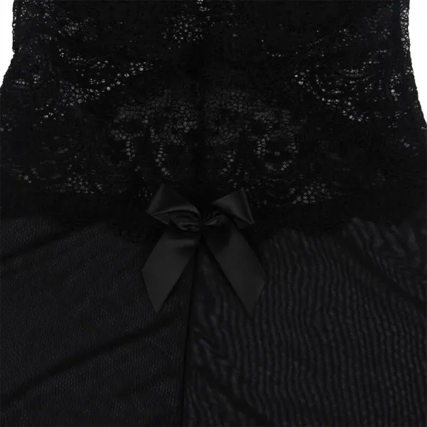 Babydoll-Tüllstoff mit Spitze und Blumendetail Schwarz S/M von Subblime Babydolls & Peignoirs kaufen | Fesselliebe