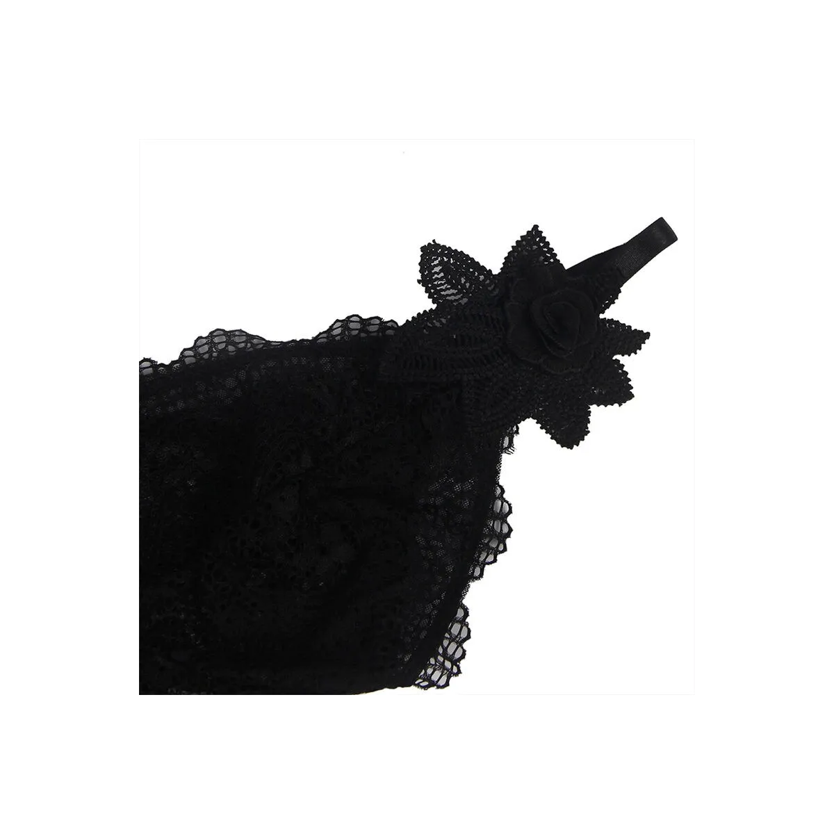 Babydoll-Tüllstoff mit Spitze und Blumendetail Schwarz S/M von Subblime Babydolls & Peignoirs kaufen | Fesselliebe