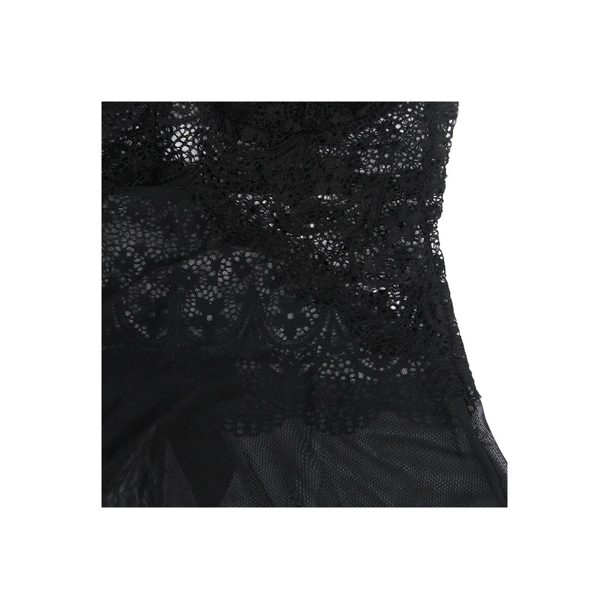 Babydoll-Tüllstoff mit Spitze und Blumendetail Schwarz S/M von Subblime Babydolls & Peignoirs kaufen | Fesselliebe