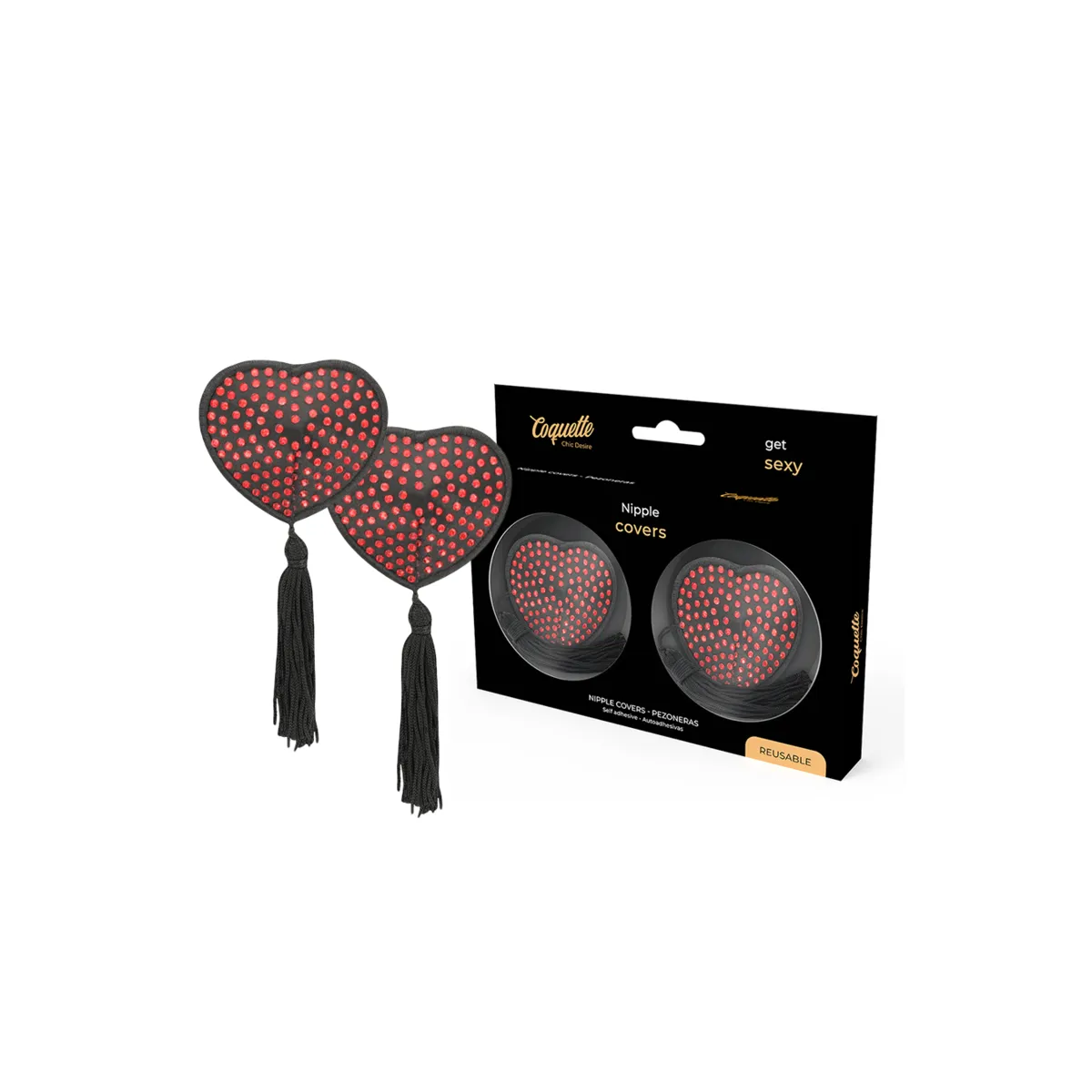 Rot/Schwarze Nippelabdeckungen von Coquette Accessories kaufen | Fesselliebe