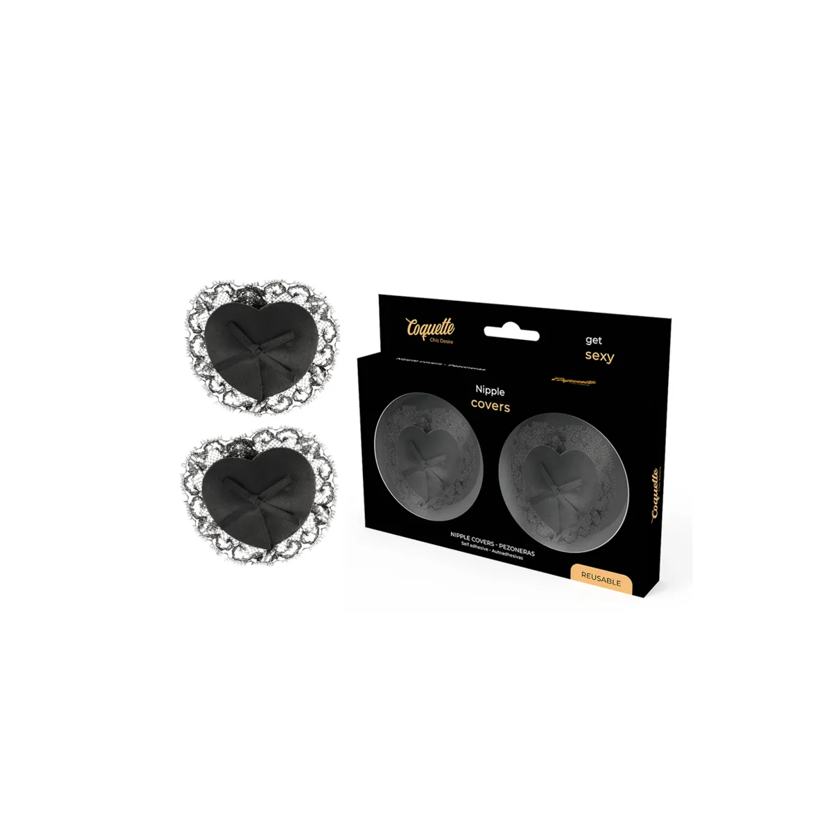 Nippelabdeckungen aus Schwarzer Spitze von Coquette Accessories kaufen | Fesselliebe