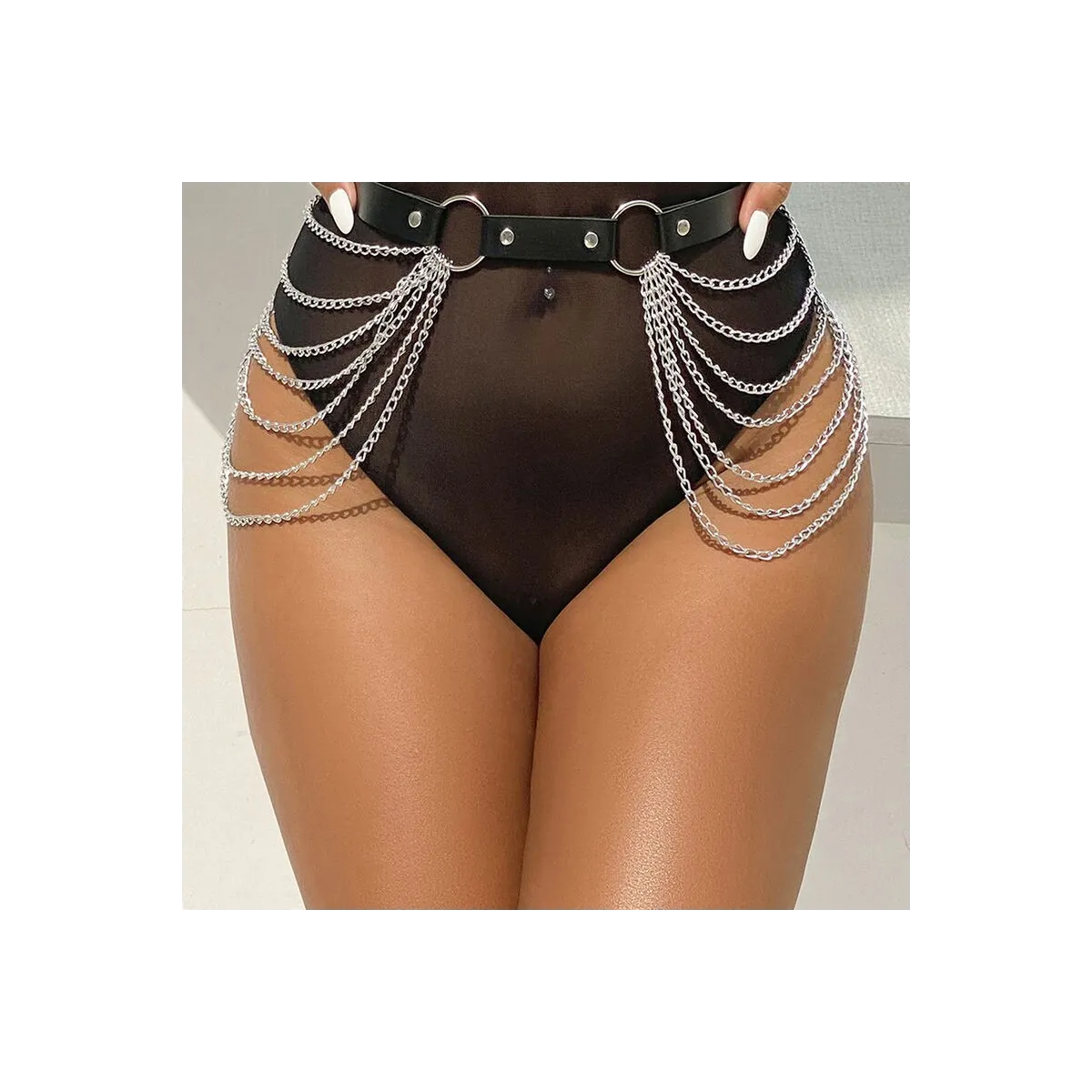 Lederkettengürtel Schwarz Einheitsgrösse von Subblime Fetish kaufen | Fesselliebe