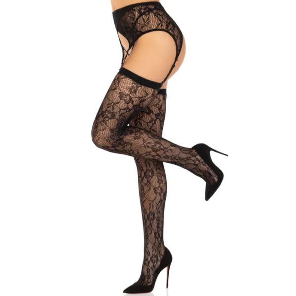 Spitzen-Oberteilhöchste & Gartergürtel Schwarz von Leg Avenue Hosiery kaufen | Fesselliebe