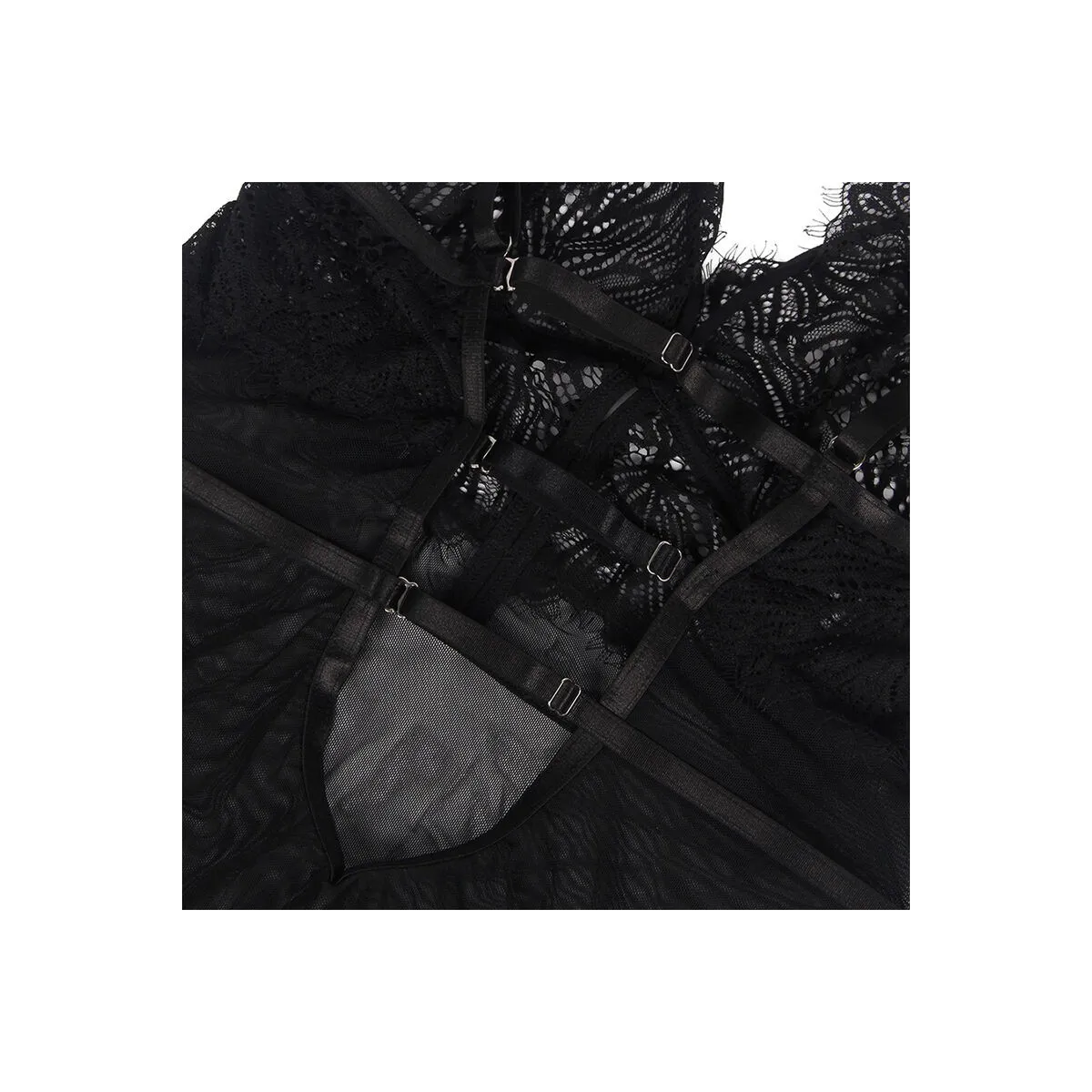 Babydoll mit Verstellbaren Spitzentrgern Schwarz S/M von Subblime Babydolls & Peignoirs kaufen | Fesselliebe