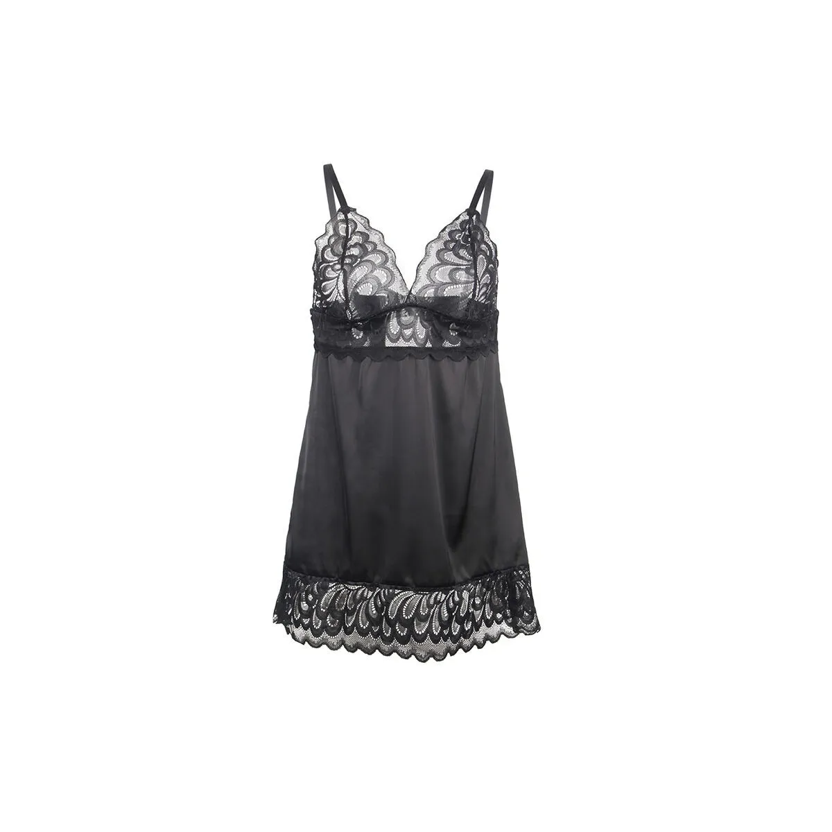 Babydoll mit Blumenprint auf der Brust Schwarz S/M von Subblime Babydolls & Peignoirs kaufen | Fesselliebe