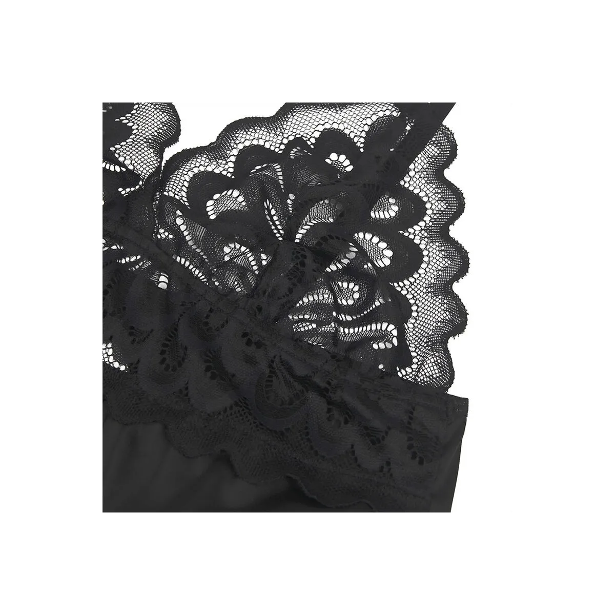 Babydoll mit Blumenprint auf der Brust Schwarz S/M von Subblime Babydolls & Peignoirs kaufen | Fesselliebe