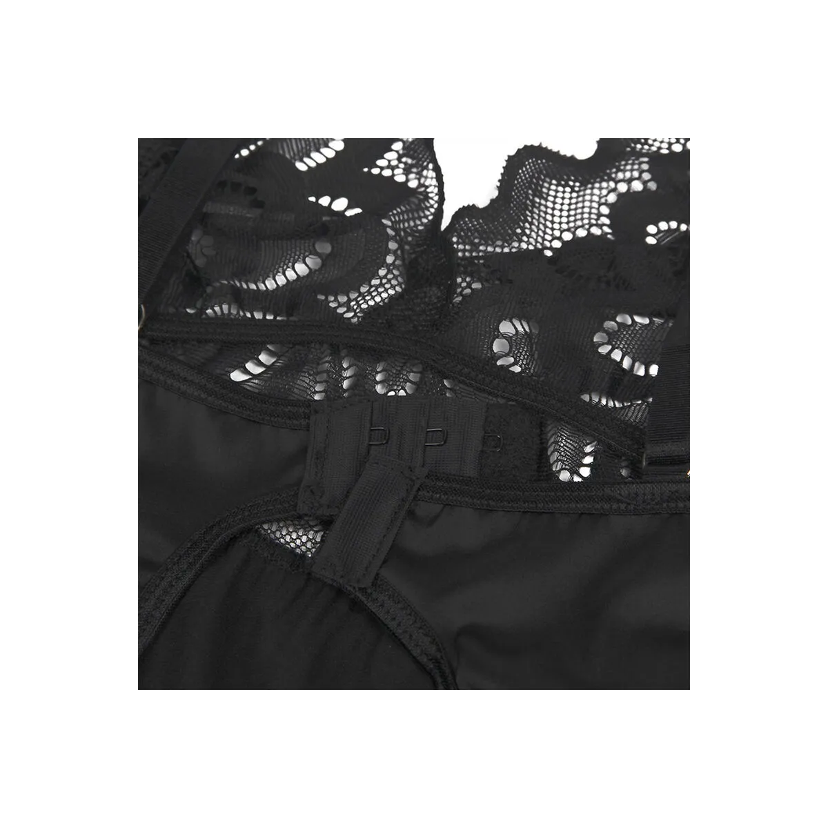 Babydoll mit Blumenprint auf der Brust Schwarz S/M von Subblime Babydolls & Peignoirs kaufen | Fesselliebe