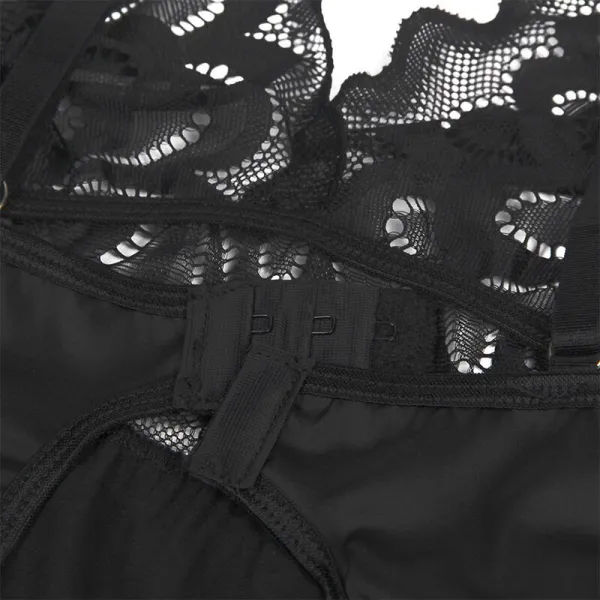 Babydoll mit Blumenprint auf der Brust Schwarz S/M von Subblime Babydolls & Peignoirs kaufen | Fesselliebe