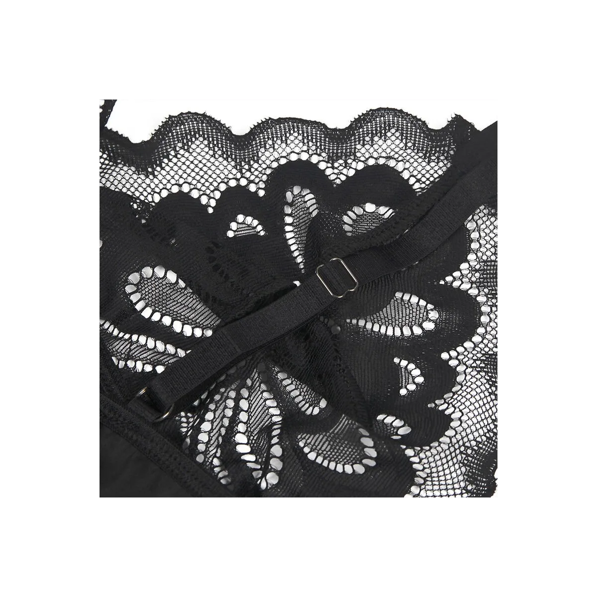 Babydoll mit Blumenprint auf der Brust Schwarz S/M von Subblime Babydolls & Peignoirs kaufen | Fesselliebe