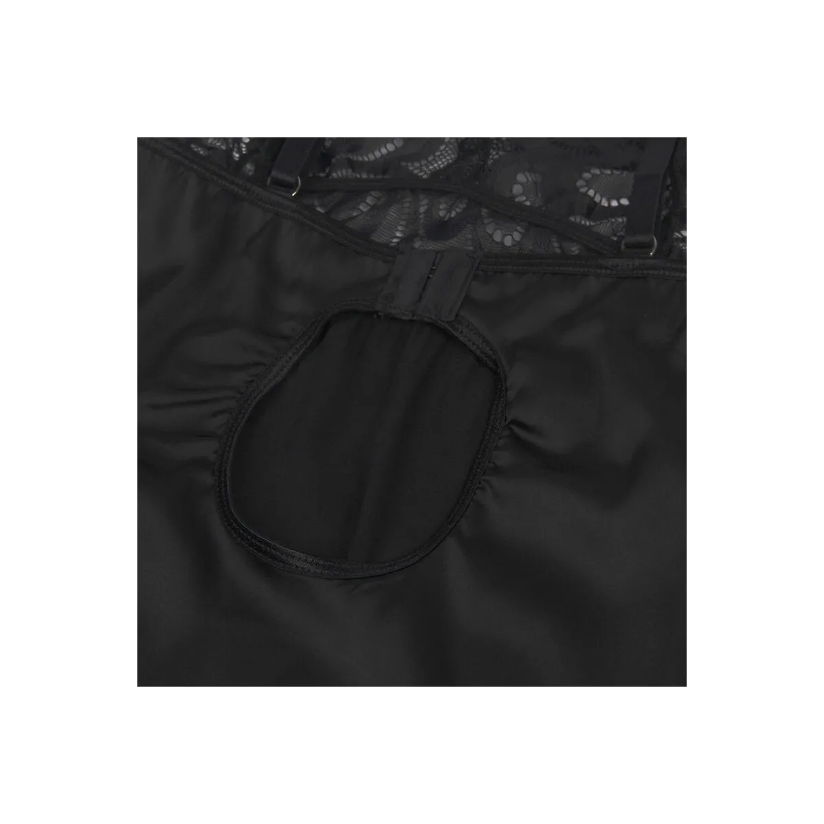 Babydoll mit Blumenprint auf der Brust Schwarz S/M von Subblime Babydolls & Peignoirs kaufen | Fesselliebe