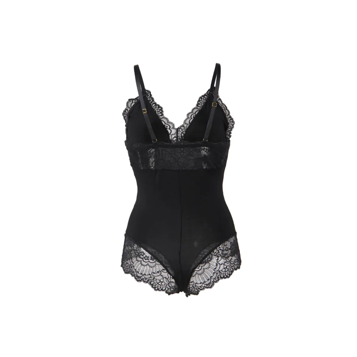 Schwarzer Teddy mit Blumenspitzendetail S/M von Subblime Bodies kaufen | Fesselliebe