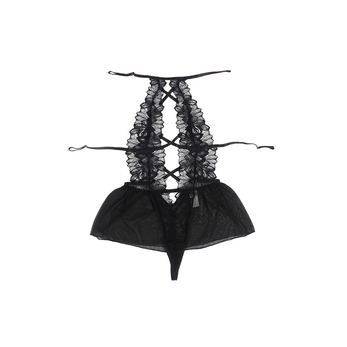 Teddy-Halter-Neck-Bare-Back-Spitze Schwarz S/M von Subblime Bodies kaufen | Fesselliebe