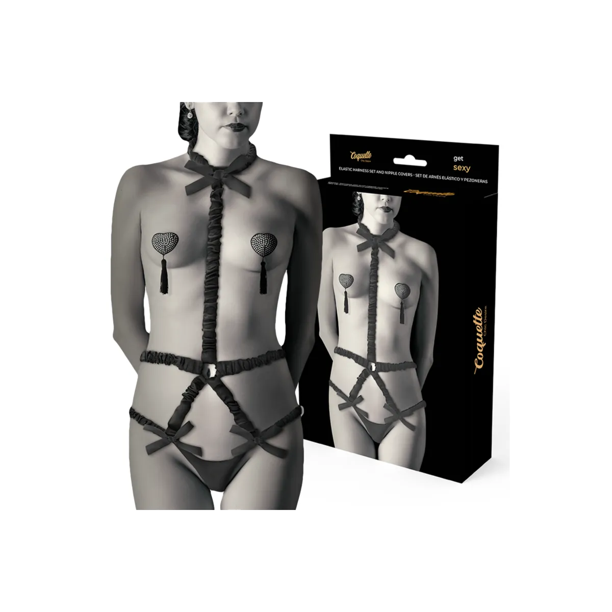 Dessous-Set mit Deluxe-Nippelabdeckungen von Coquette Accessories kaufen | Fesselliebe