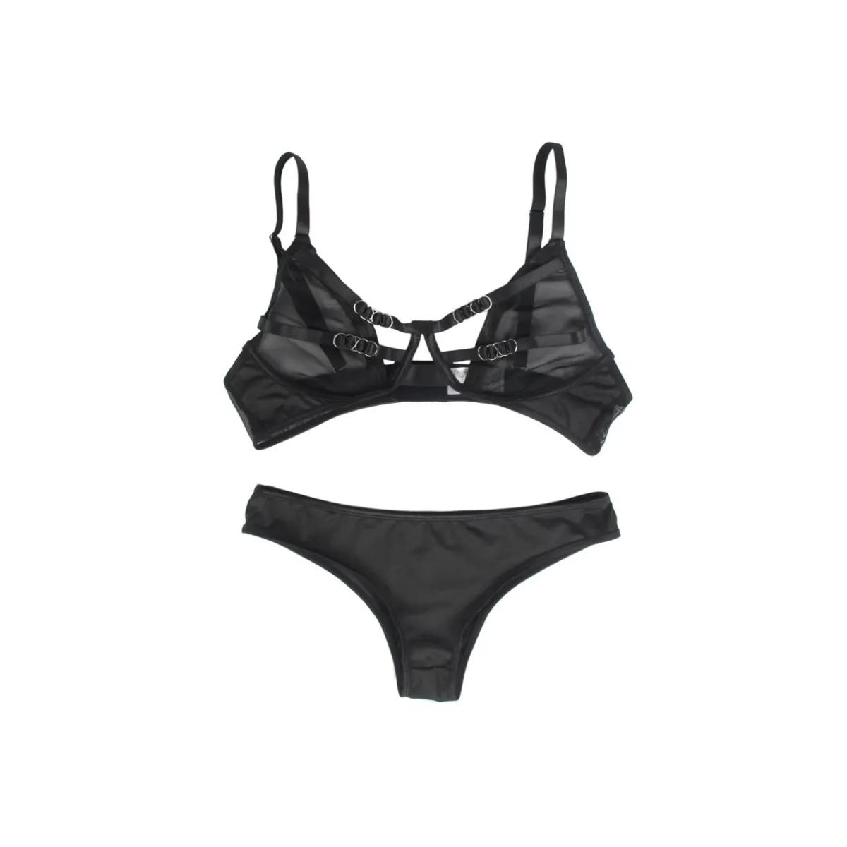 Zweiteiliges Set aus Transparenz-BH und S/M-Streifen von Subblime Sets kaufen | Fesselliebe