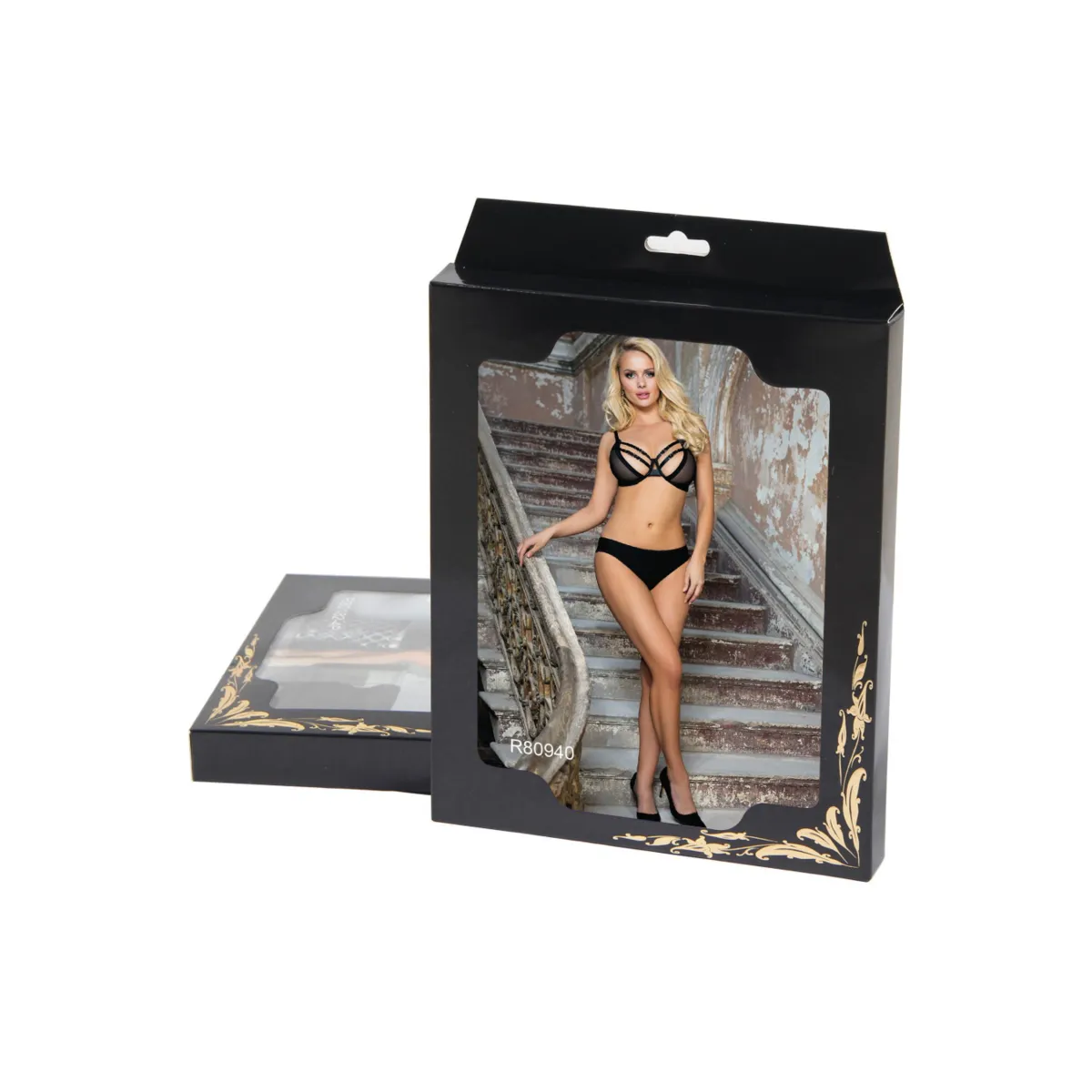 Zweiteiliges Set aus Transparenz-BH und S/M-Streifen von Subblime Sets kaufen | Fesselliebe