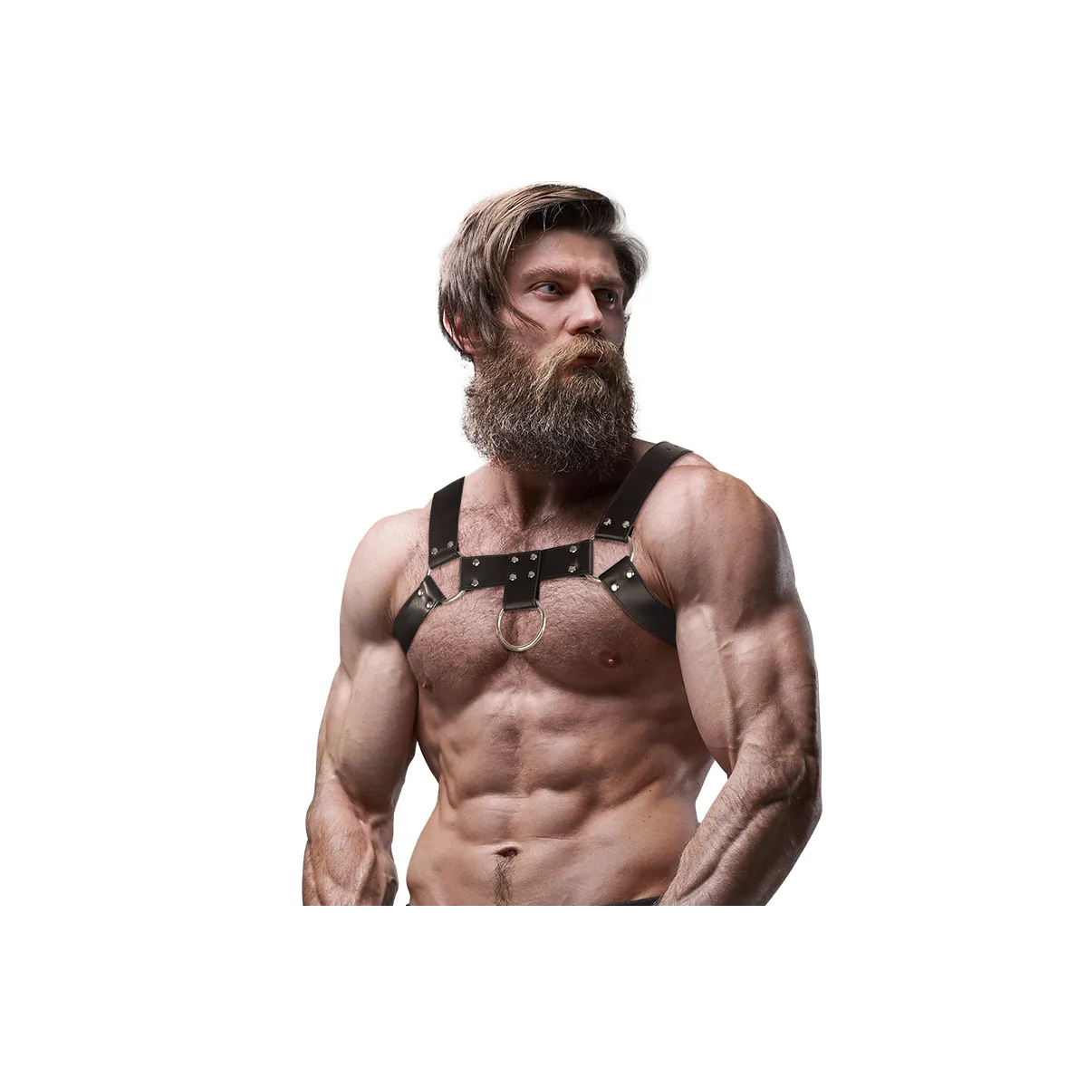 Brustharness aus Ökoleder für Herren von Fetish Submissive Attitude kaufen | Fesselliebe