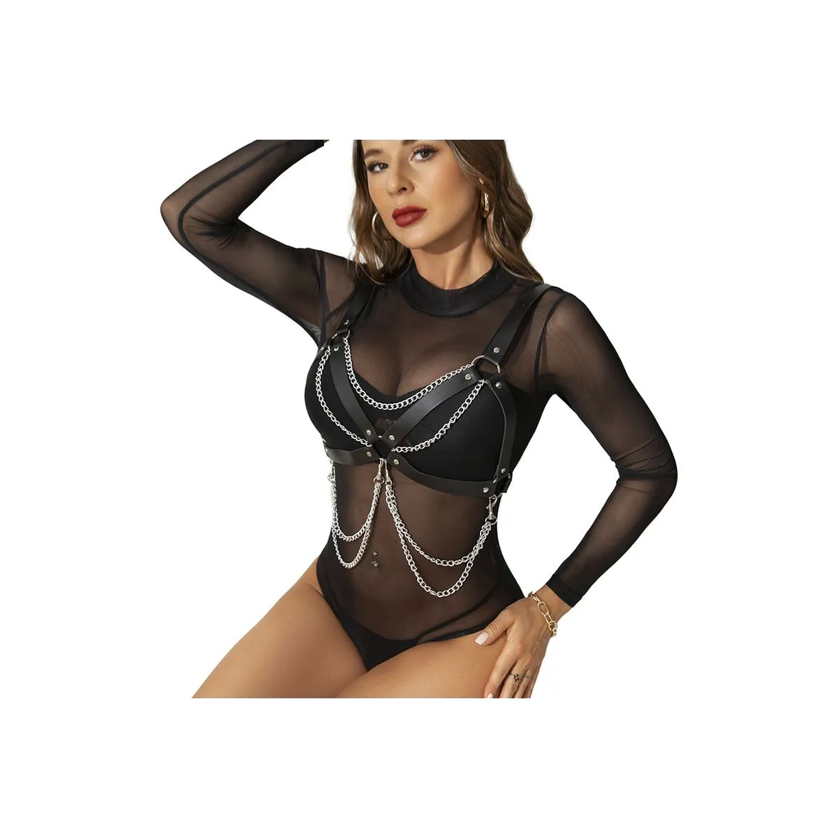 Harness-BH mit Kettendetail, One Size (S-L) von Subblime Fetish kaufen | Fesselliebe