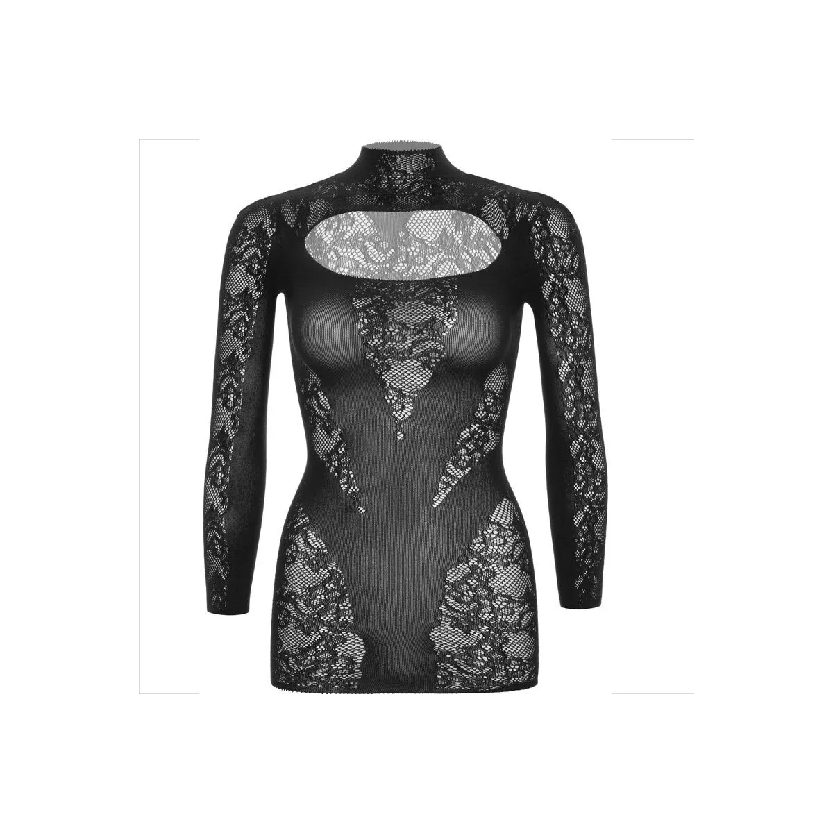 Minikleid mit Spitze Langarm Schwarz von Leg Avenue Dresses kaufen | Fesselliebe