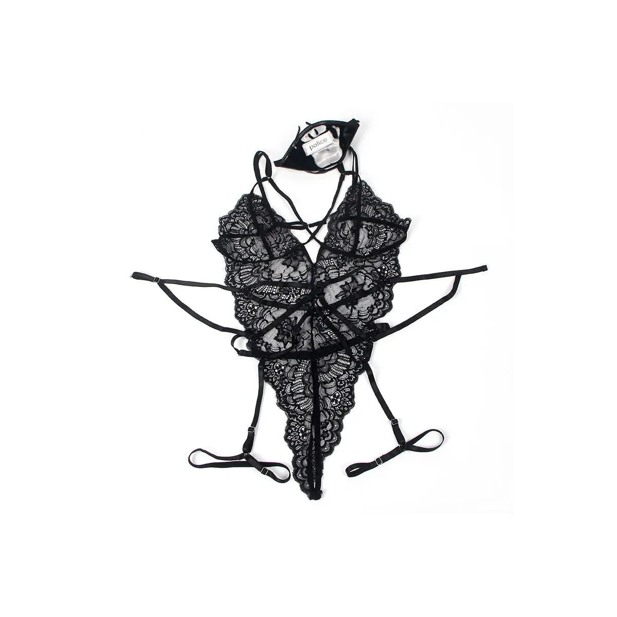 Polizeikostüm mit Spitze Schwarz S/M von Subblime Costumes kaufen | Fesselliebe