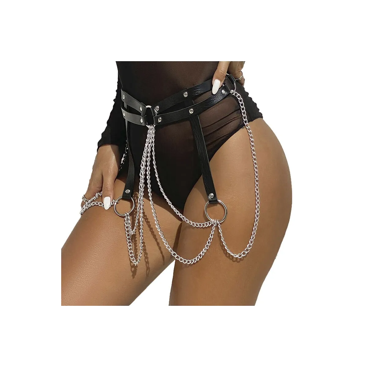 Lederringkettengürtel Schwarz Einheitsgrösse von Subblime Fetish kaufen | Fesselliebe