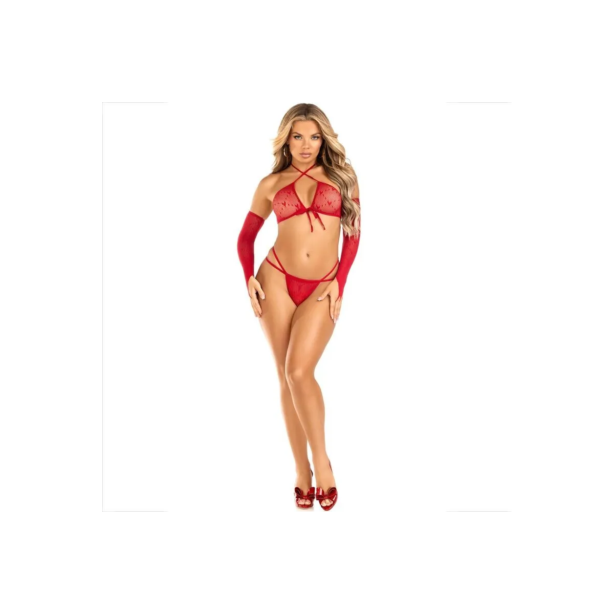 Set 3-Teilig: Oberteil + Tanga + Rmel von Leg Avenue Sets kaufen | Fesselliebe