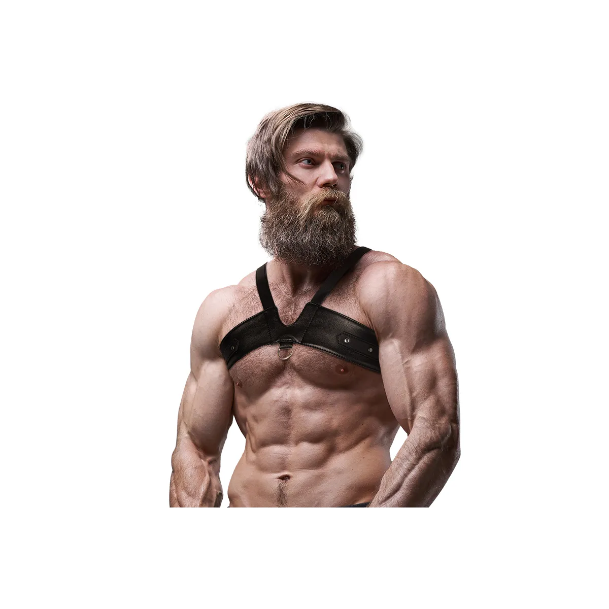 Brustgurt aus Ökoleder für Herren Brigade von Fetish Submissive Attitude kaufen | Fesselliebe