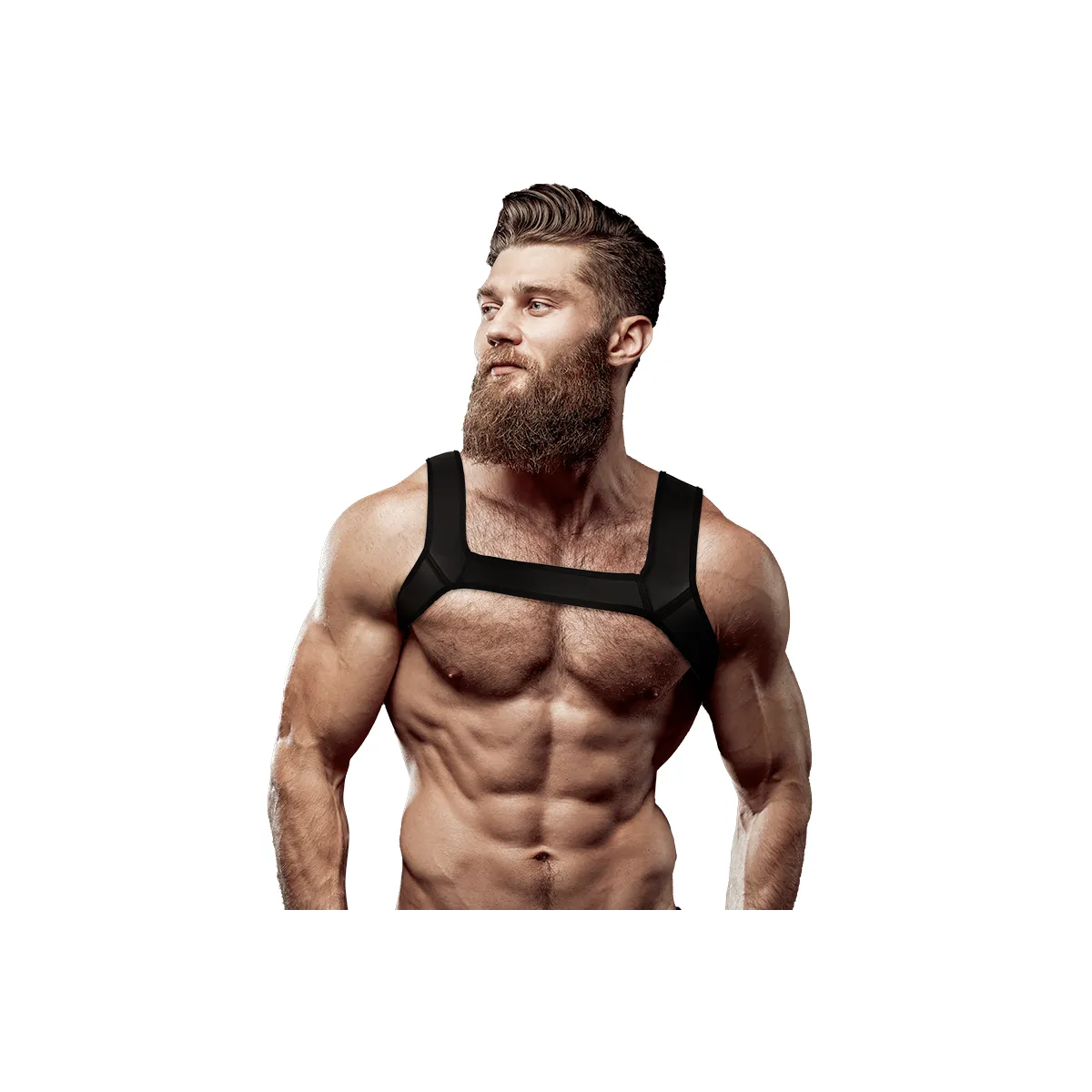 Neopren-Brustharness für Männer, Größe M von Fetish Submissive Attitude kaufen | Fesselliebe