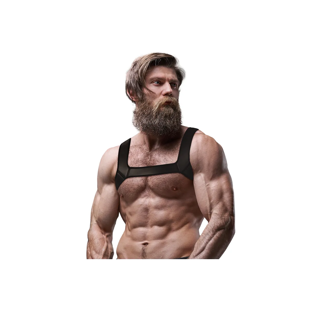 Neopren-Brustharness für Männer, Größe M von Fetish Submissive Attitude kaufen | Fesselliebe