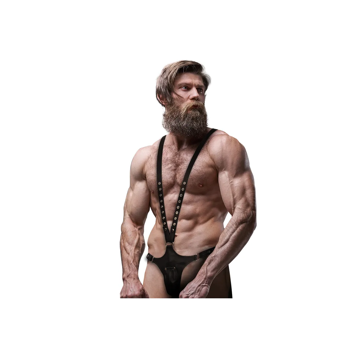 V-Förmiger Harness aus Ökoleder für Herren von Fetish Submissive Attitude kaufen | Fesselliebe