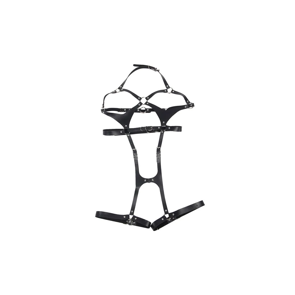 Ganzkörperharness mit Lederschnallen Schwarz One Size (S-L) von Subblime Fetish kaufen | Fesselliebe