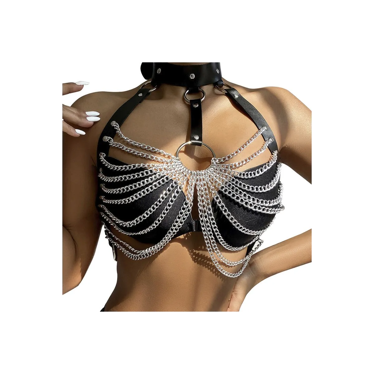 Brustharness mit Grossen Ringketten One Size (S-L) von Subblime Fetish kaufen | Fesselliebe
