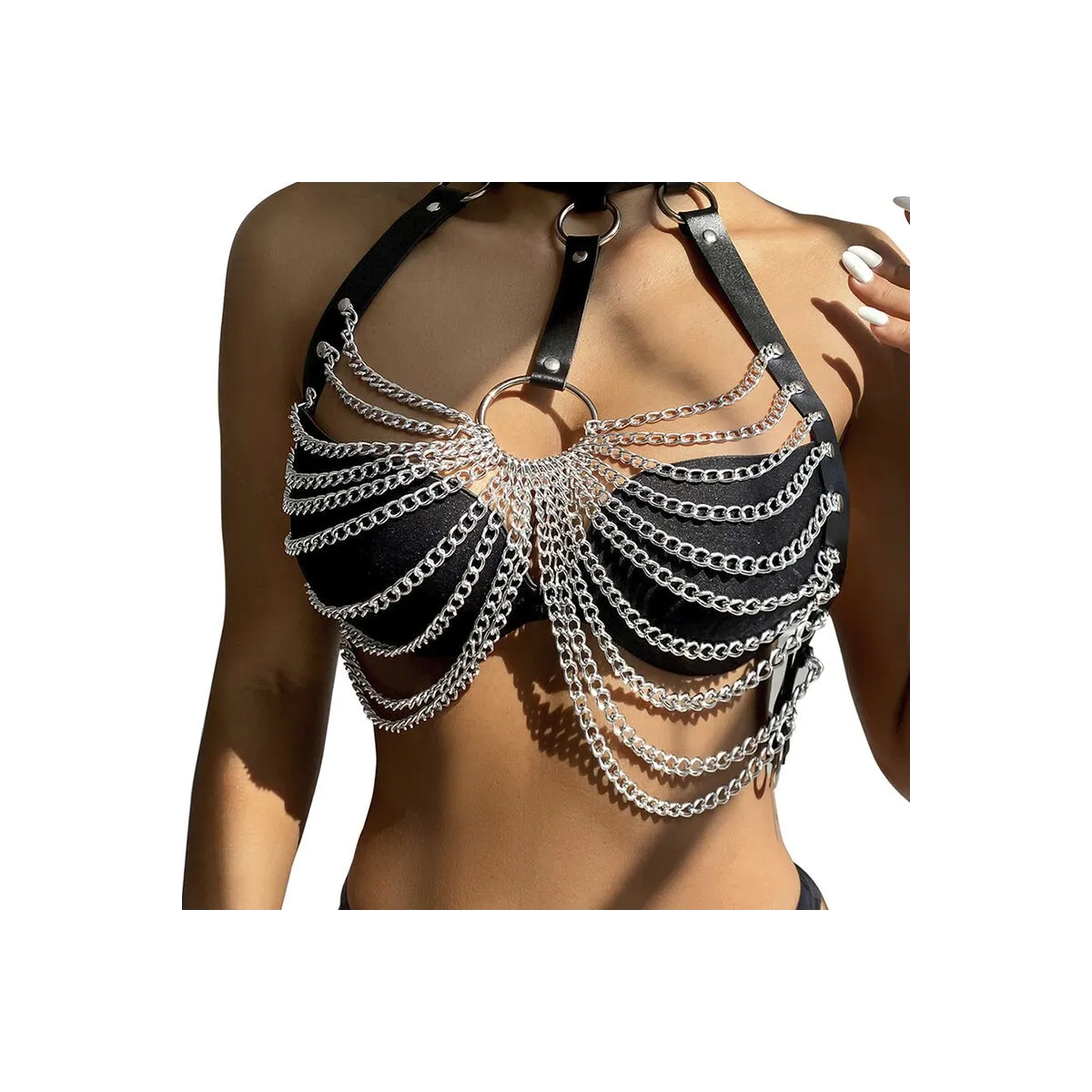 Brustharness mit Grossen Ringketten One Size (S-L) von Subblime Fetish kaufen | Fesselliebe