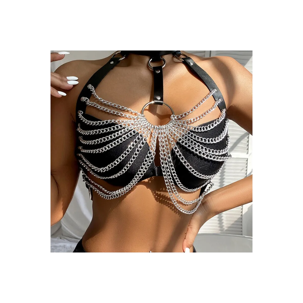 Brustharness mit Grossen Ringketten One Size (S-L) von Subblime Fetish kaufen | Fesselliebe