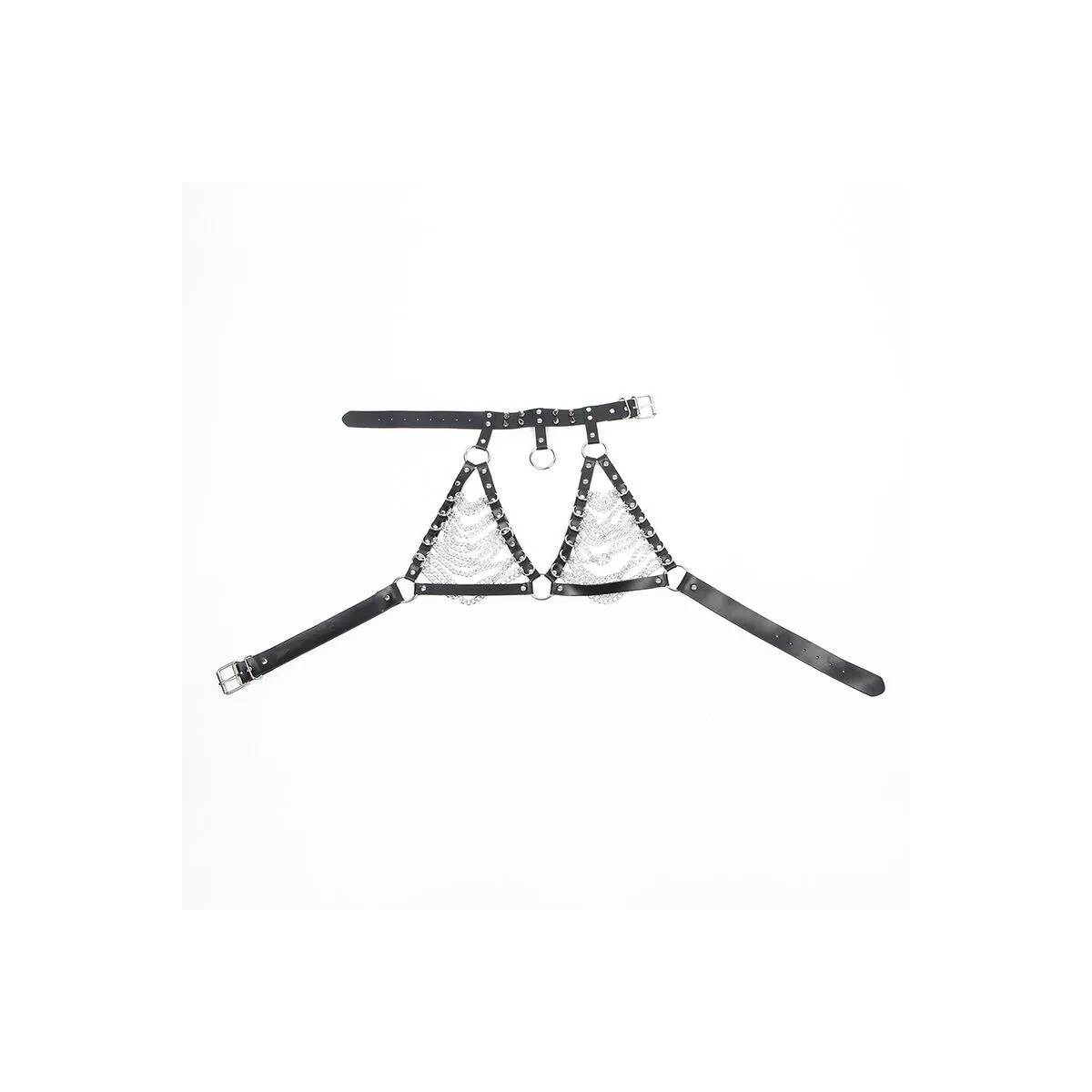 Harness-BH und Halskette mit Ketten One Size (S-L) von Subblime Fetish kaufen | Fesselliebe