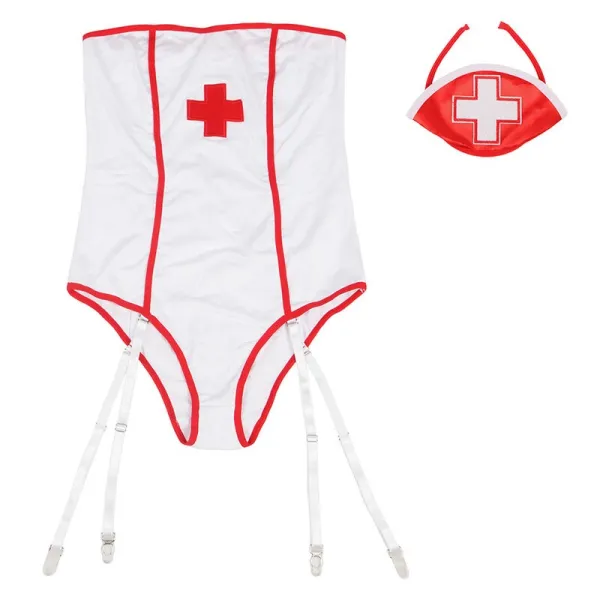 Sexy Krankenschwesterkostüm mit Teddy S/M von Subblime Costumes kaufen | Fesselliebe