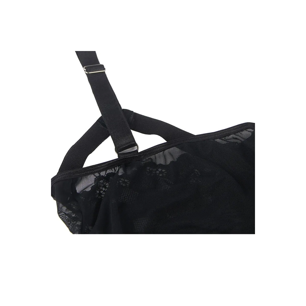 Teddy mit Strumpfband-Detail auf der Brust Schwarz S/M von Subblime Bodies kaufen | Fesselliebe