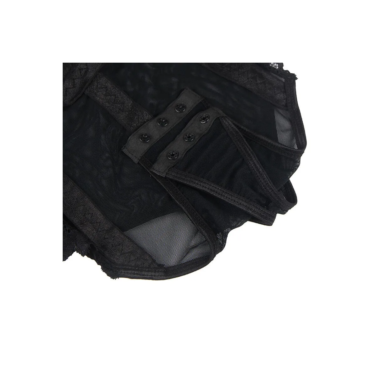 Teddy mit Strumpfband-Detail auf der Brust Schwarz S/M von Subblime Bodies kaufen | Fesselliebe