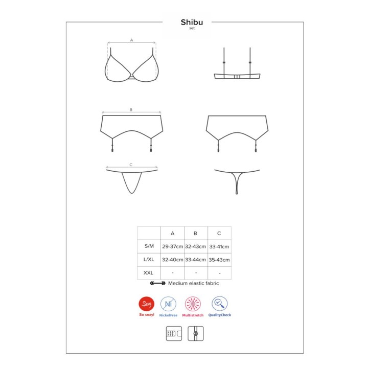 Shibu 3er Set Schwarz von Obsessive | Fesselliebe.de