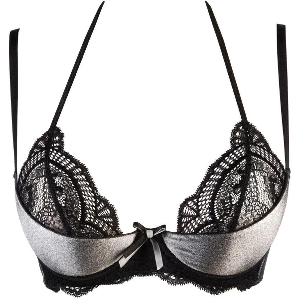 ♥ BH schwarz-silber V-9481 von Axami ♥ kaufen | Fesselliebe