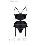 Jannies Korsett & Tanga mit offenem Schritt Schwarz von Passion-Exklusiv | Fesselliebe.de