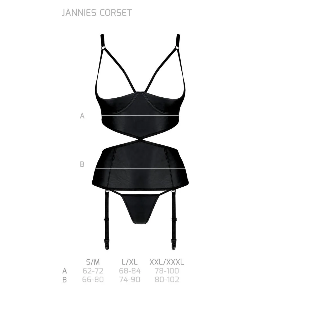 ♥ Jannies Korsett & Tanga mit offenem Schritt schwarz von Passion-Exklusiv ♥ kaufen | Fesselliebe