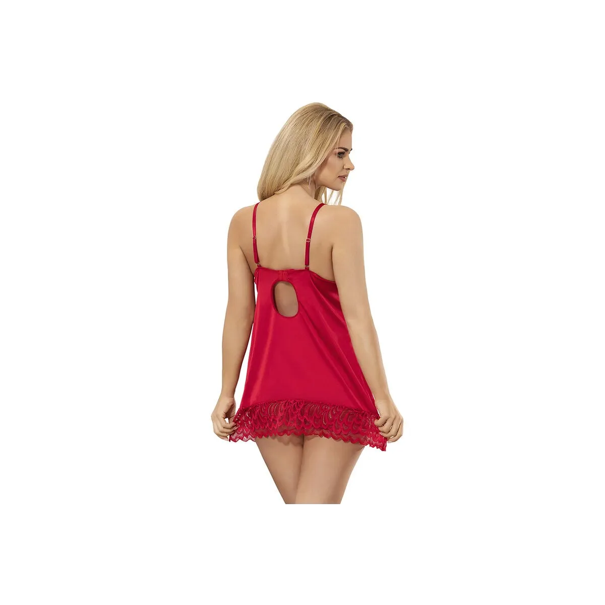 Satin-Babydoll mit Spitze Rot S/M von Subblime Babydolls & Peignoirs kaufen | Fesselliebe