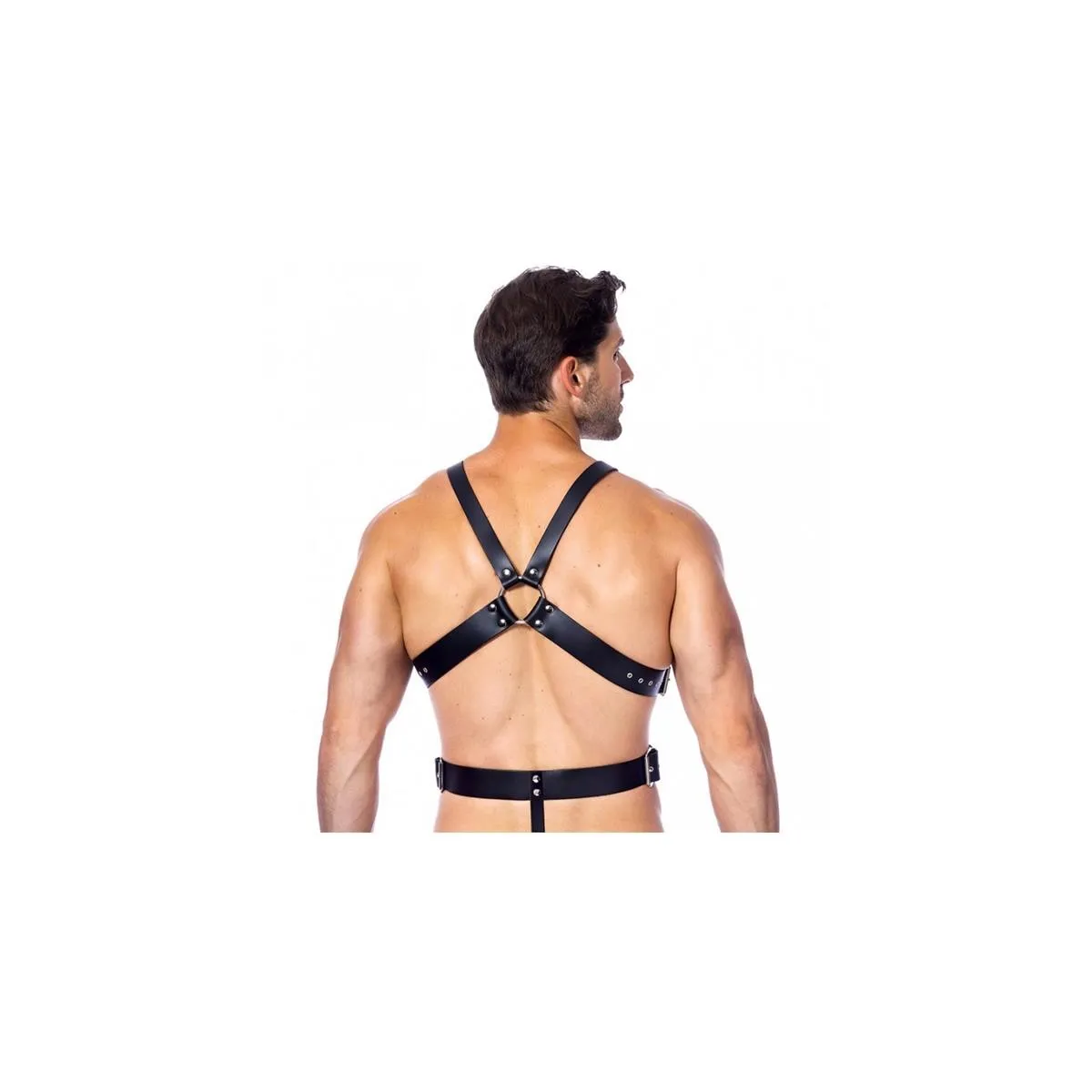 Verstellbares Leder-Geschirr mit Ringen von Bondage Play kaufen | Fesselliebe