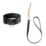 Schwarze Halskette mit Riemen von Bijoux Maze | Fesselliebe.de