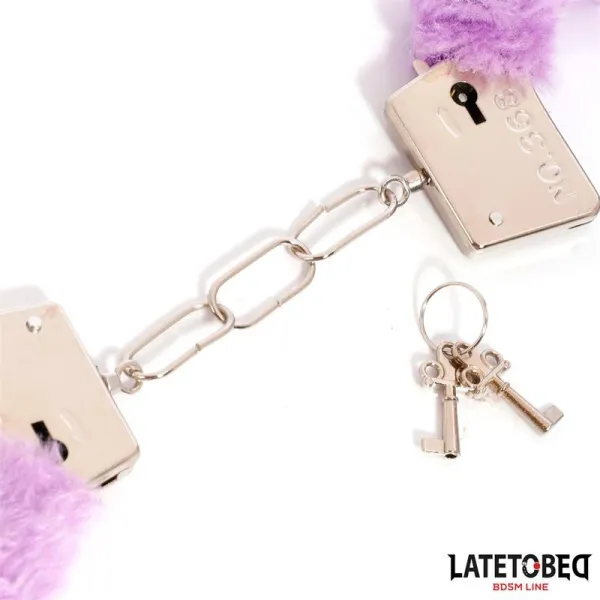 FELL-METALLFESSEL LILA VON LATETOBED BDSM LINE