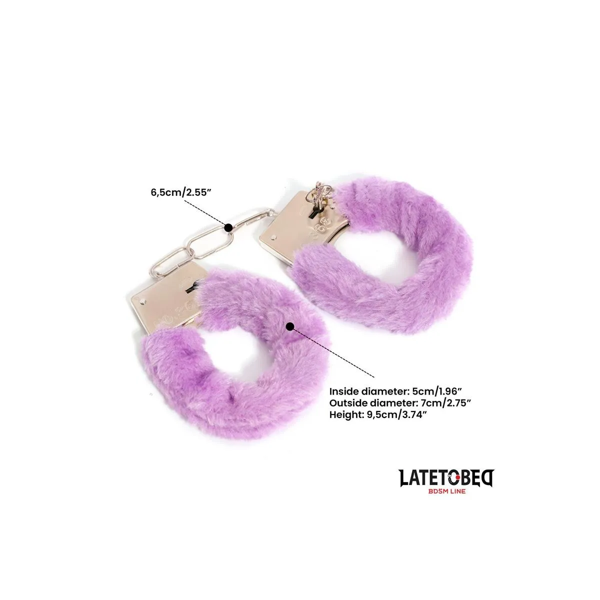 FELL-METALLFESSEL LILA VON LATETOBED BDSM LINE